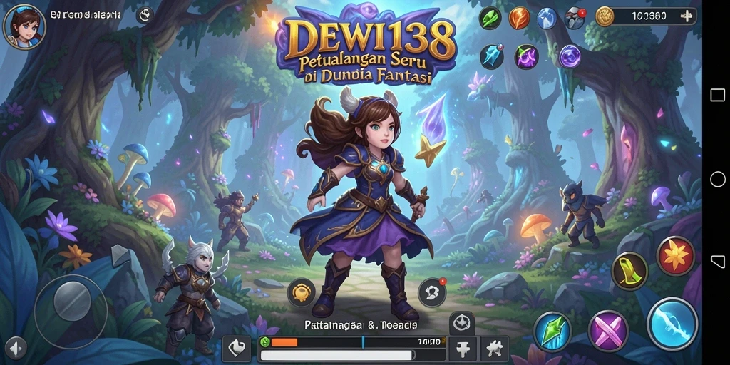 Screenshot DEWI138 menampilkan pemain yang menjelajahi dunia fantasi yang menakjubkan.