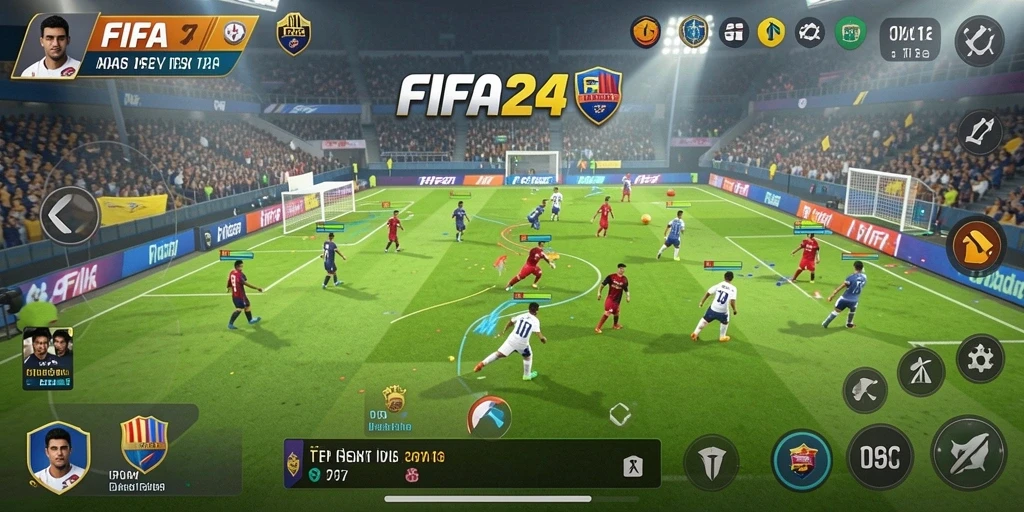 Tampilan gameplay menarik di FIFA234 dengan karakter beragam.