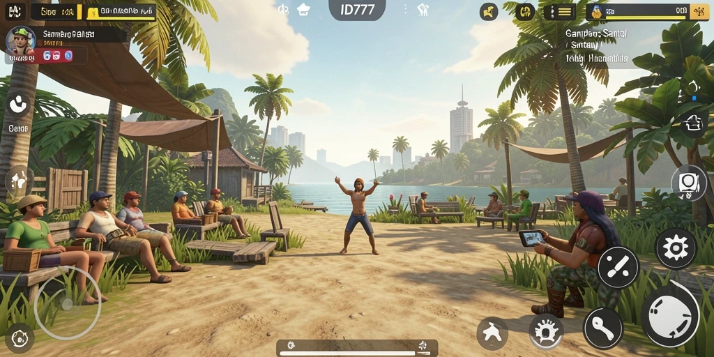 Screenshot gameplay menampilkan momen santai dan interaksi pemain.