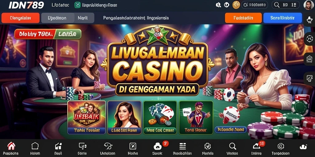 Screenshot gameplay Live Casino IDN789 dengan dealer profesional.
