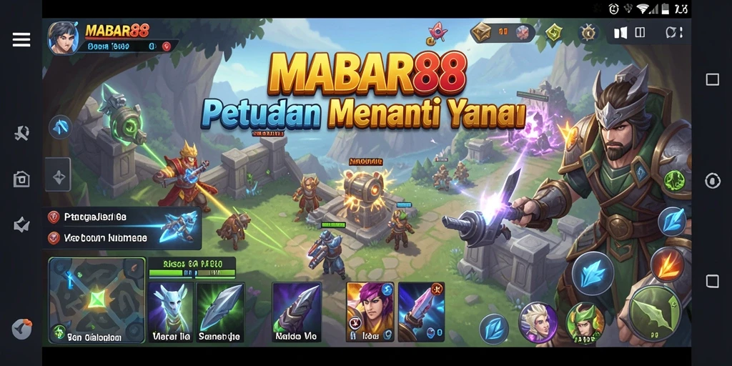 Tampilan dinamis gameplay MABAR88 dengan petualangan seru.