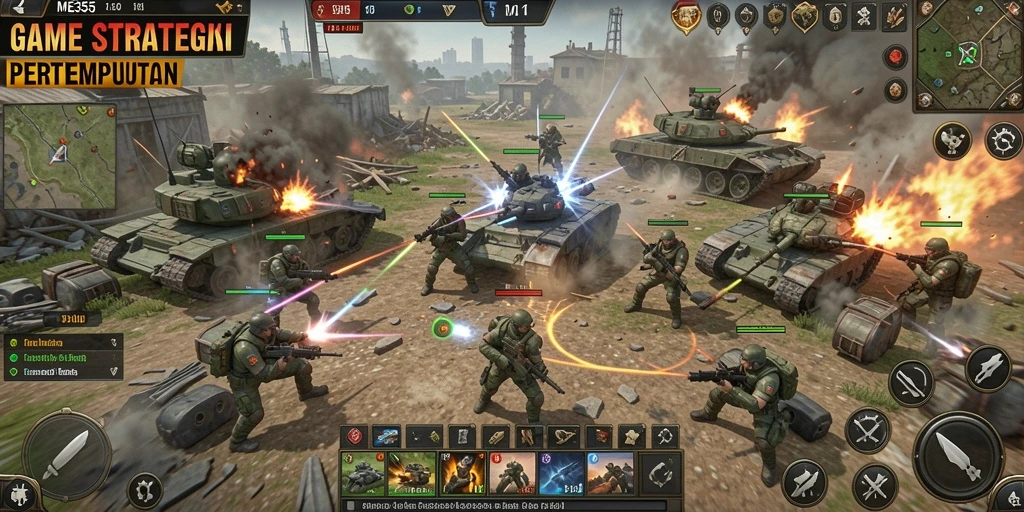 Gameplay seru dalam ME355 dengan strategi pertempuran yang mendalam.