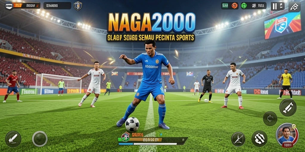 Tangkapan layar NAGA2000 menampilkan pertandingan olahraga yang mendebarkan.