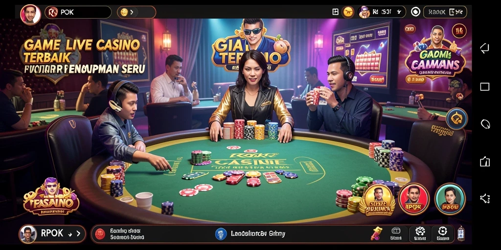 Screenshot RPOK menunjukkan aksi seru dalam permainan Live Casino.