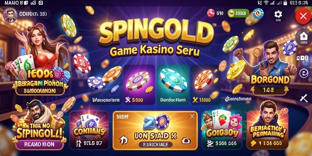 Screenshot utama SPINGOLD menampilkan gameplay Kasino yang menarik dan dinamis.