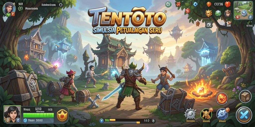 Screenshot gameplay TENTOTO menampilkan dunia virtual yang indah dan interaktif.